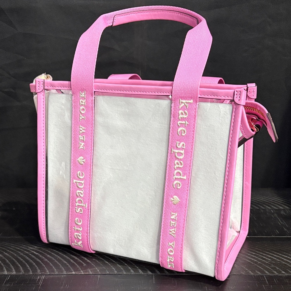 Kate Spade Kip Clear Small Tote - Pink/White